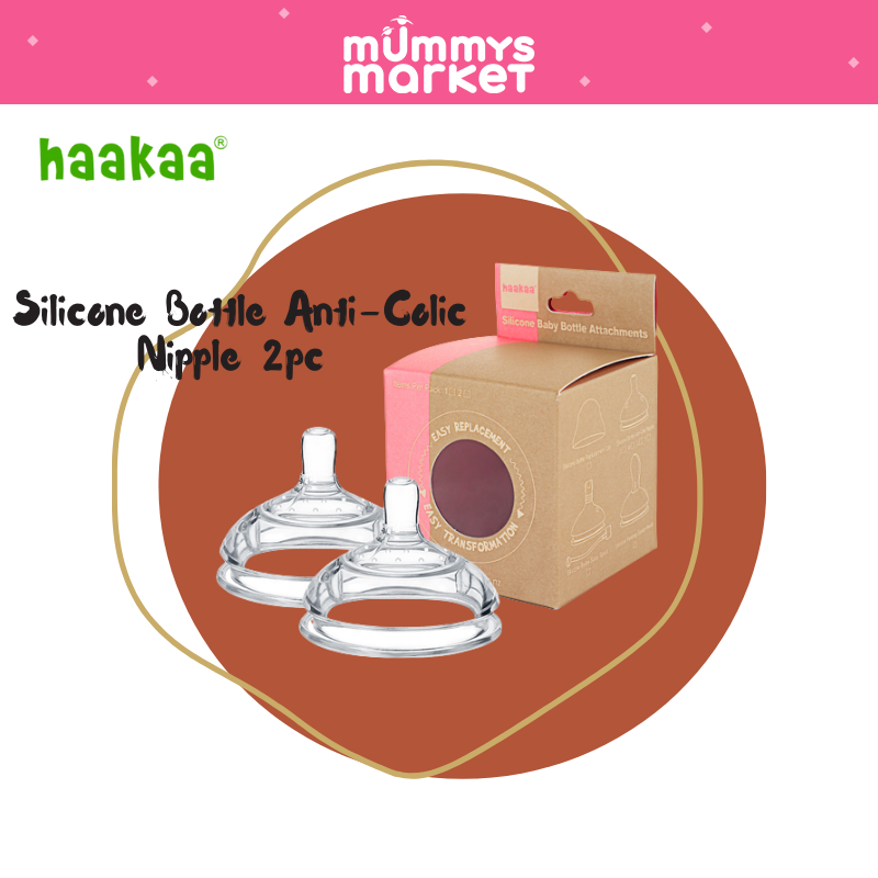 Haakaa Silicone Bottle Anti-Colic Nipple 2pc
